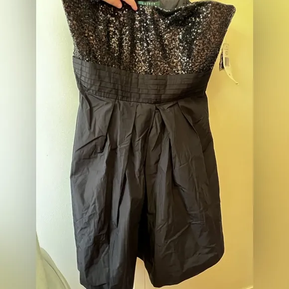 Ralph Lauren NWT New Women's Black Strapless‎ Sequin Evening Dress Size 14 - Image 9