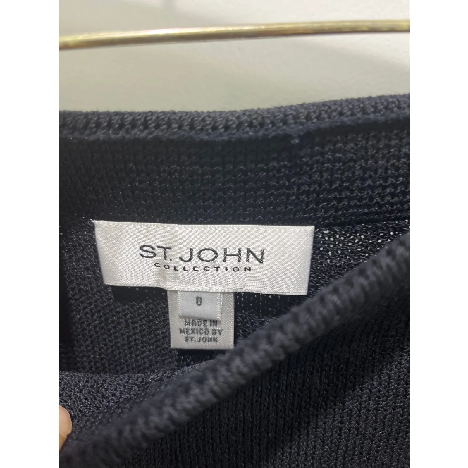 St. John Black Santiago Knit Straight-Leg Pants Sz 8 - Image 2