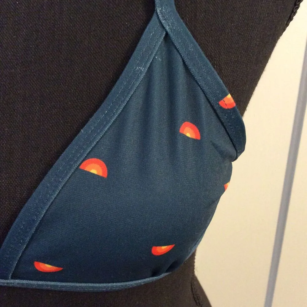 Jolyn Triangle Top Bikini Medium M womens rainbow blue - Image 3