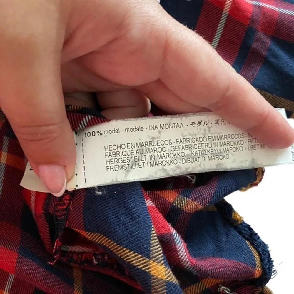 ZARA‎ Plaid Slouchy Button Down Sz Med - Image 5