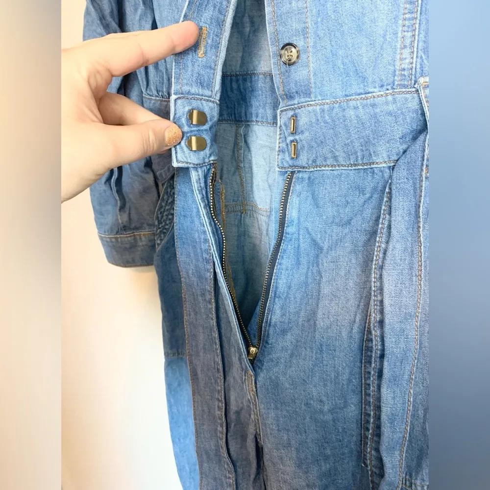 Anthropologie Pilcro and the Letterpress Denim Jumpsuit Long Sleeve Size M - Image 14