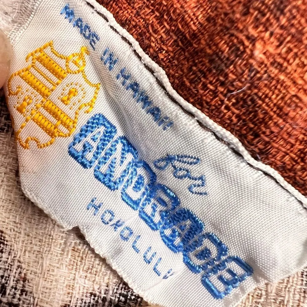 Vintage 1960’s Tiki Tapa Designs Barkcloth Hawaiian Maxi Wrap Skirt Brown Size undefined - Image 6