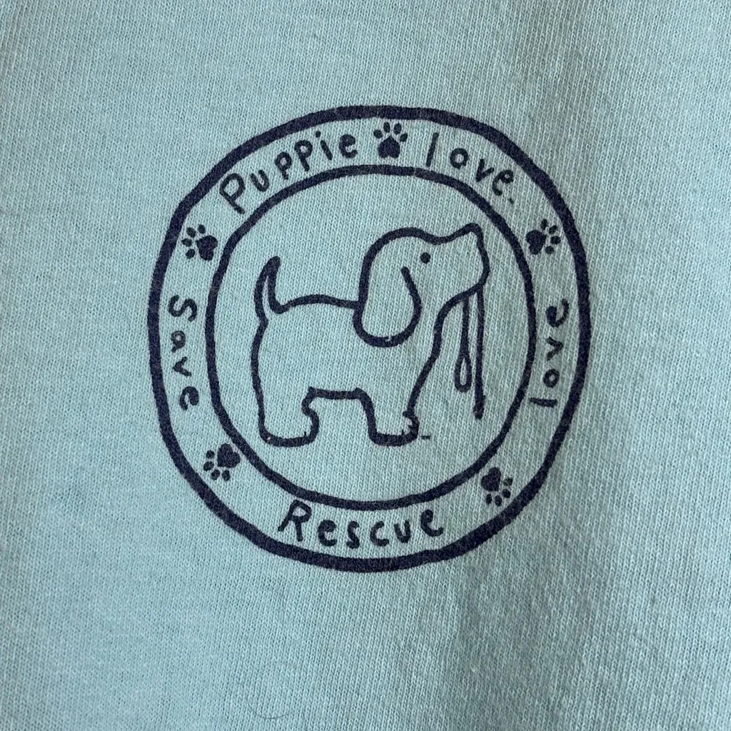 Gildan Puppie Love Rescue Unisex Blue Casual Short Sleeve Twee Tee Size Large - Image 5
