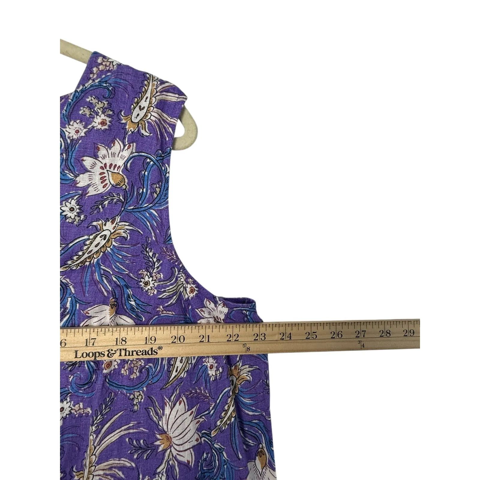 J.Jill Love Linen Purple Floral Sleeveless Dress XL Boho Cottagecore Summer - Image 6