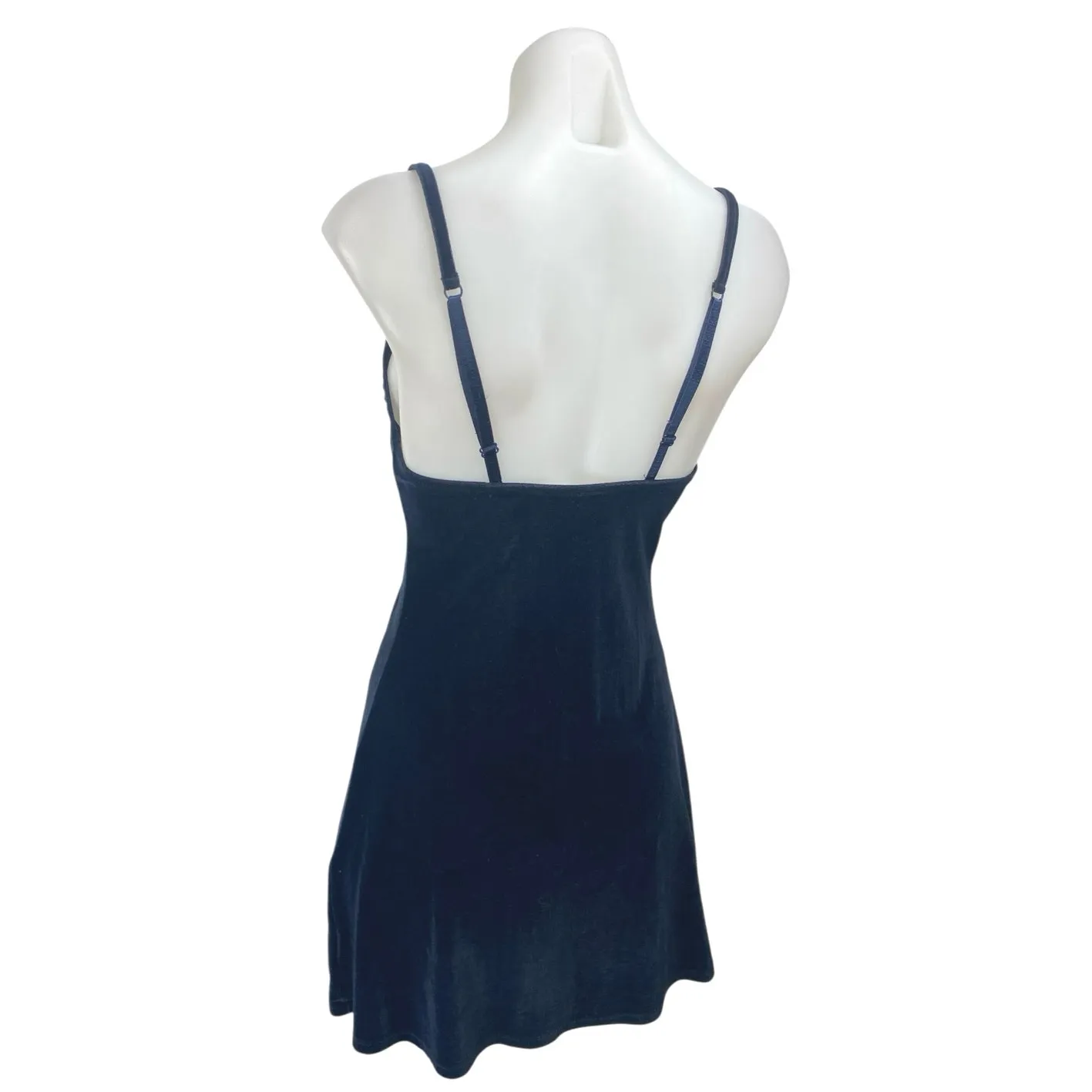 Short Stories Blue Velvet Velour Sleeveless Cami Camisole Mini A - Image 2