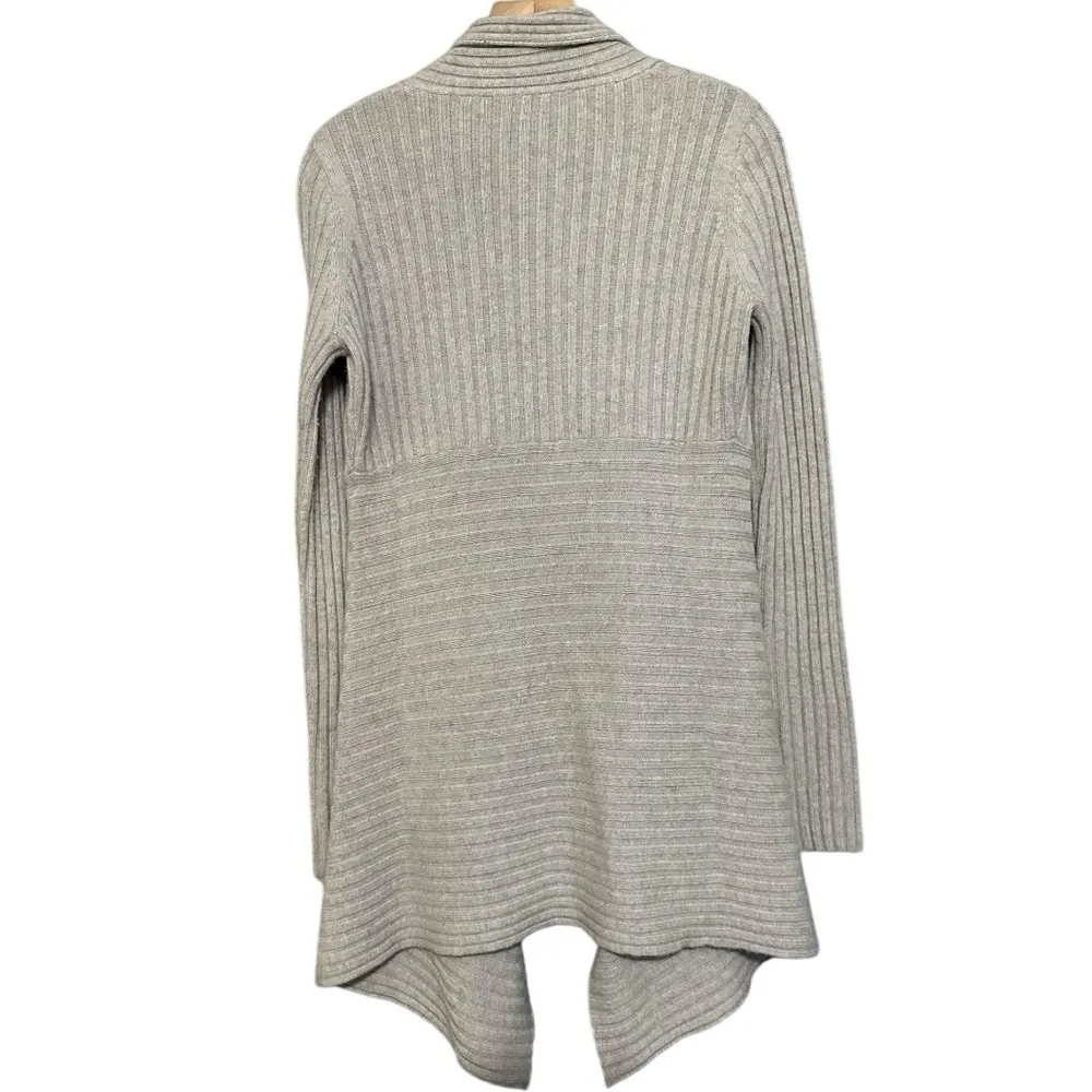 Autumn Cashmere for Bergdorf Goodman S Gray Merino Wool Open Sweater Cardigan - Image 3