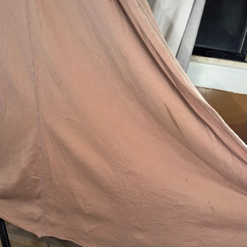 Free People 100% Cotton Tan Long Sleeve Lace-Up Dress Maxi Size M Boho Hippy - Image 11