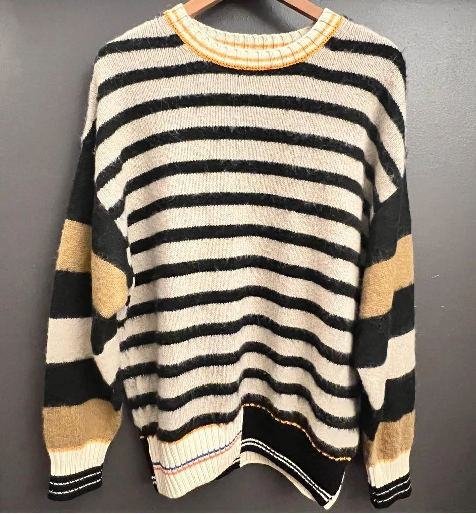 Stine Goya Women's Shea Striped Knitted Jumper in Multicolour Stripes Black - Image 4