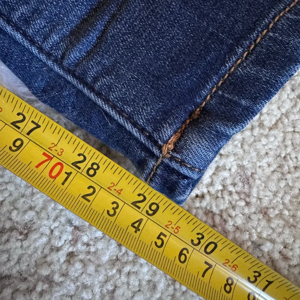 KanCan Dark Blue Distressed Jeans with Leopard Detail, Size 7/27 - Image 11