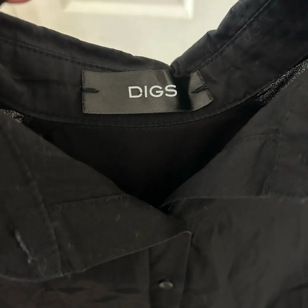 NWT Digs Poplin Chiffon Cape Shirt Black OS Lagenlook Layered Minimal Maximal Size undefined - Image 8