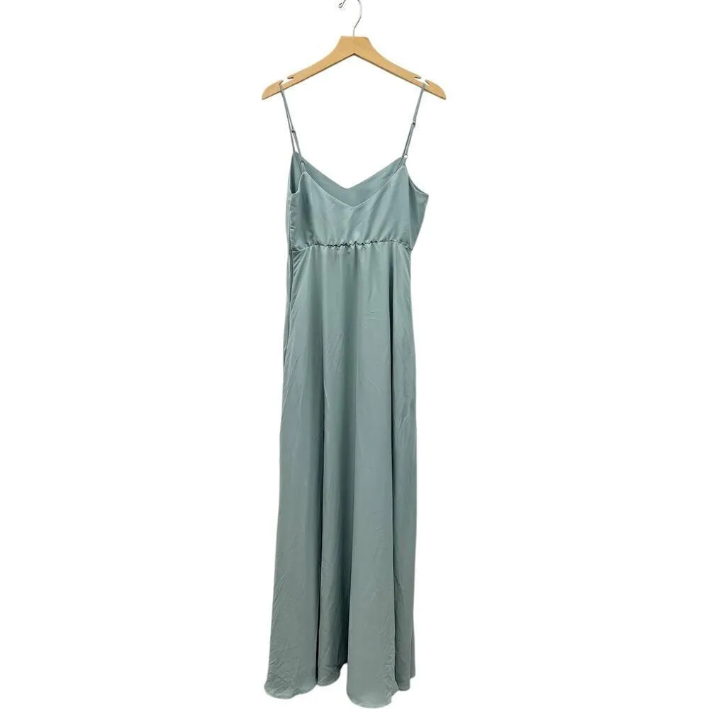 Show Me Your Mumu Faith Maxi Dress in Silver Sage Chiffon size Medium - Image 6
