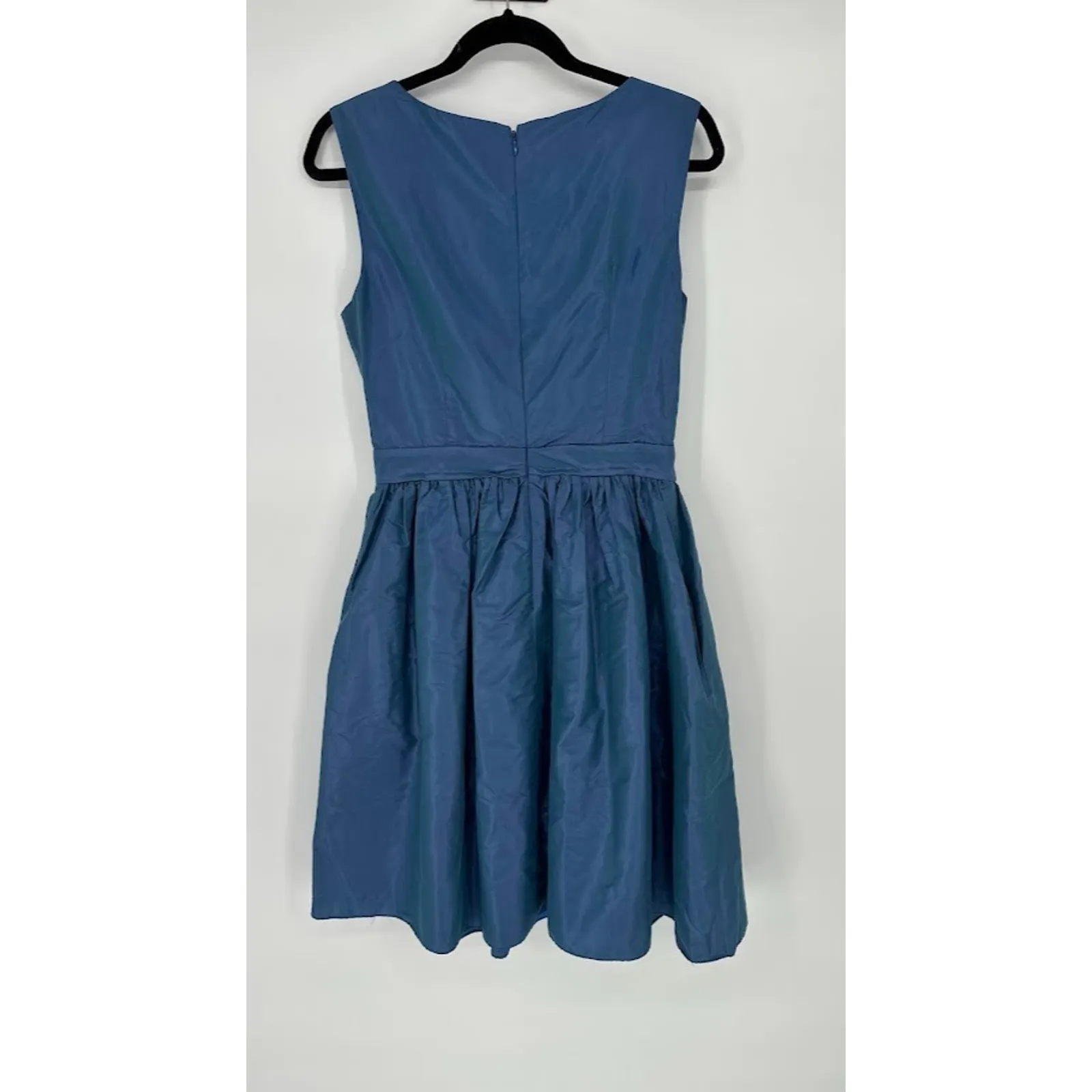 Vintage Maria Bianca Nero Dress Taffeta Silk Iridescent Blue Fit & Flare Party - Image 5