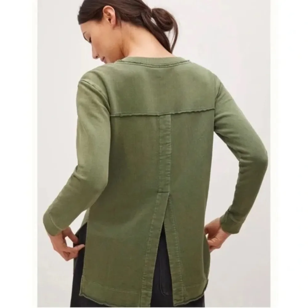 Anthropologie Pilcro Green Split Neck Top - Image 3