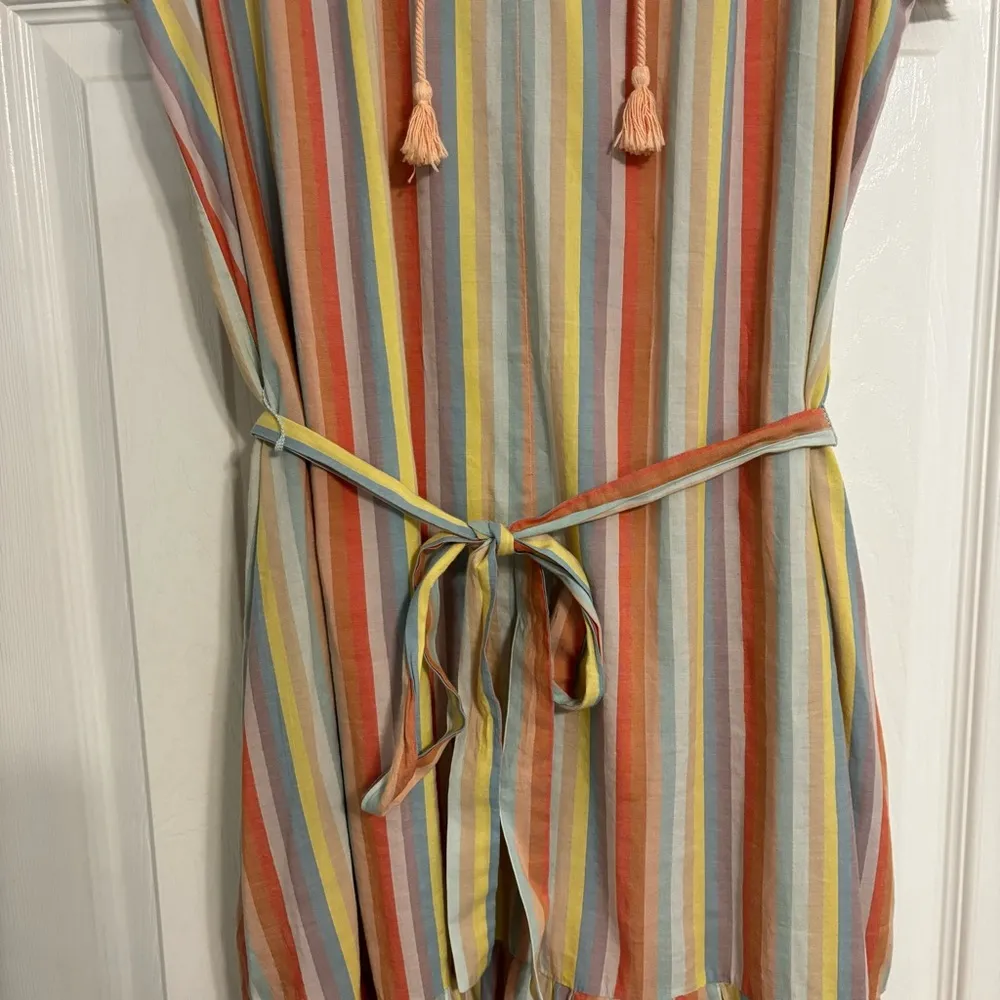 By Trovata Birds Of Paradise Stripe Midi Dress Yellow Size M - Image 7