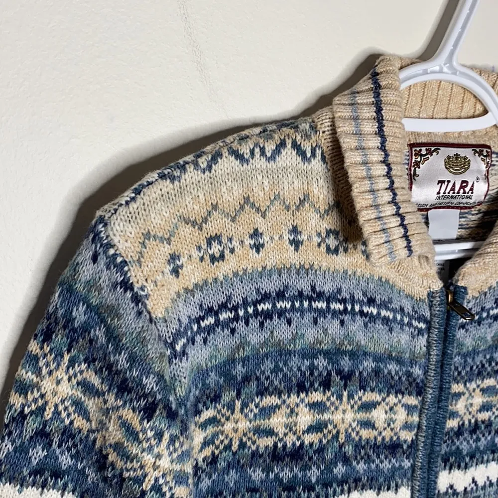 Tiara International fair isle Nordic sweater size M - Image 44