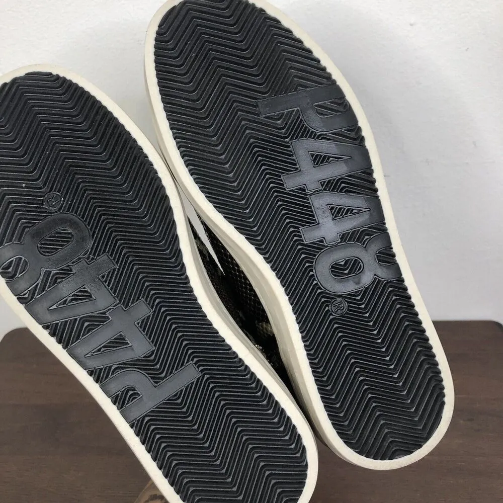 New P448 Skate Snakeskin Print Leather High Top Sneaker Glitter Laces Sz 35/US 5 - Image 9