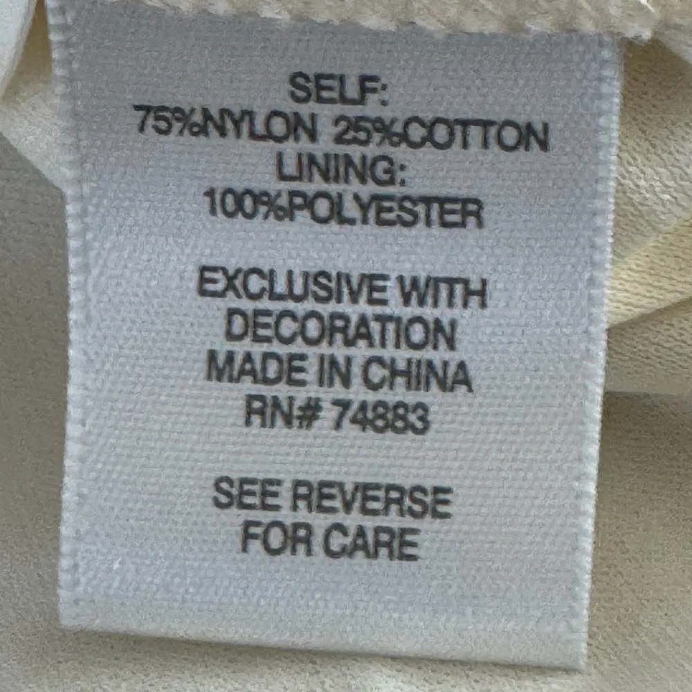 Y2K DRESS BARN Lace Romantic Whimsical Cream Floral Embroidered Blouse Sz M Top - Image 6