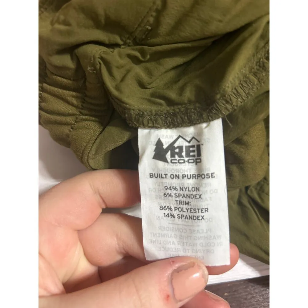 REI Co Op Cargo Shorts XS Olive Green Performance Pull On Elastic Waist Gorpcore - Image 13