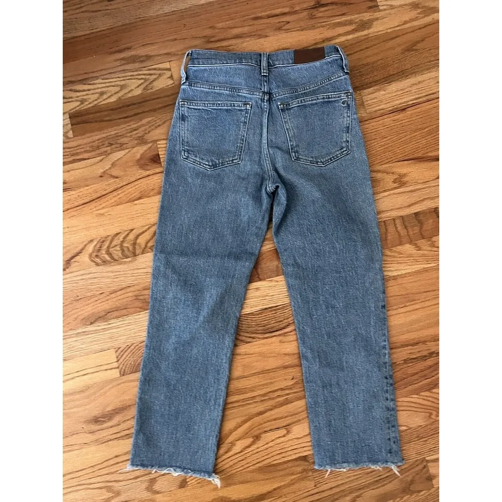 Madewell Jeans Womens 23 Blue The Perfect Vintage Crop Fray Hem Denim Stretch - Image 5