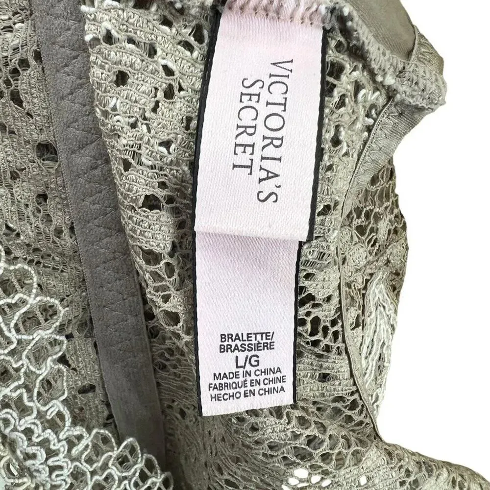 Victoria's Secret Light Brown Lace Bralette Bra Wire Free Womens Size Large - Image 4