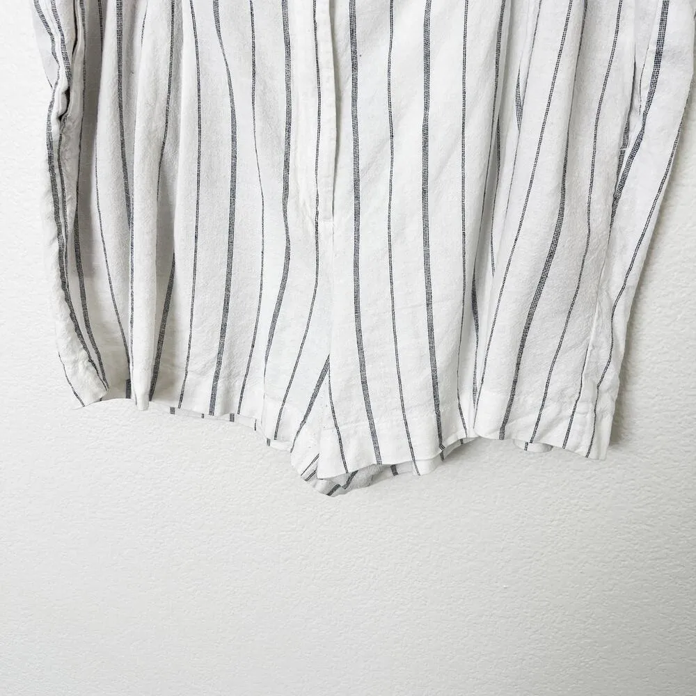 [Old Navy] Striped Navy White Linen Blend Extra High Rise Taylor Shorts Size XL - Image 8