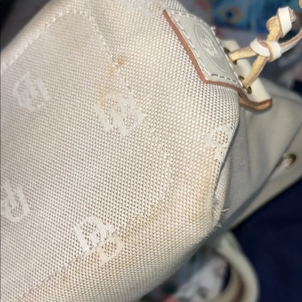 Dooney & Bourke Cream Canvas Monogram Small Tote w Gold-Tone Hardware & Dustbag - Image 13