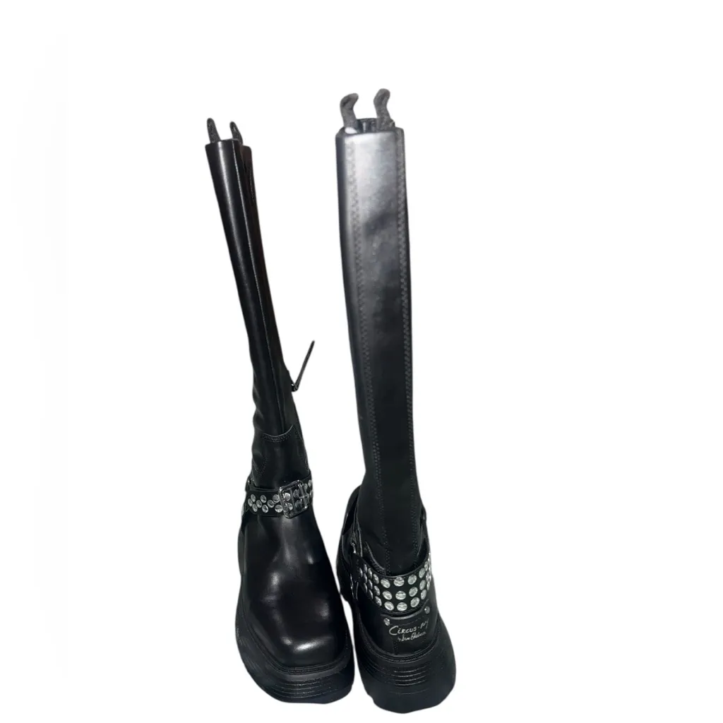 NEW Circus NY by Sam Edelman Hayes Women's Black Leather Stud Motorcycle Boot - Image 11