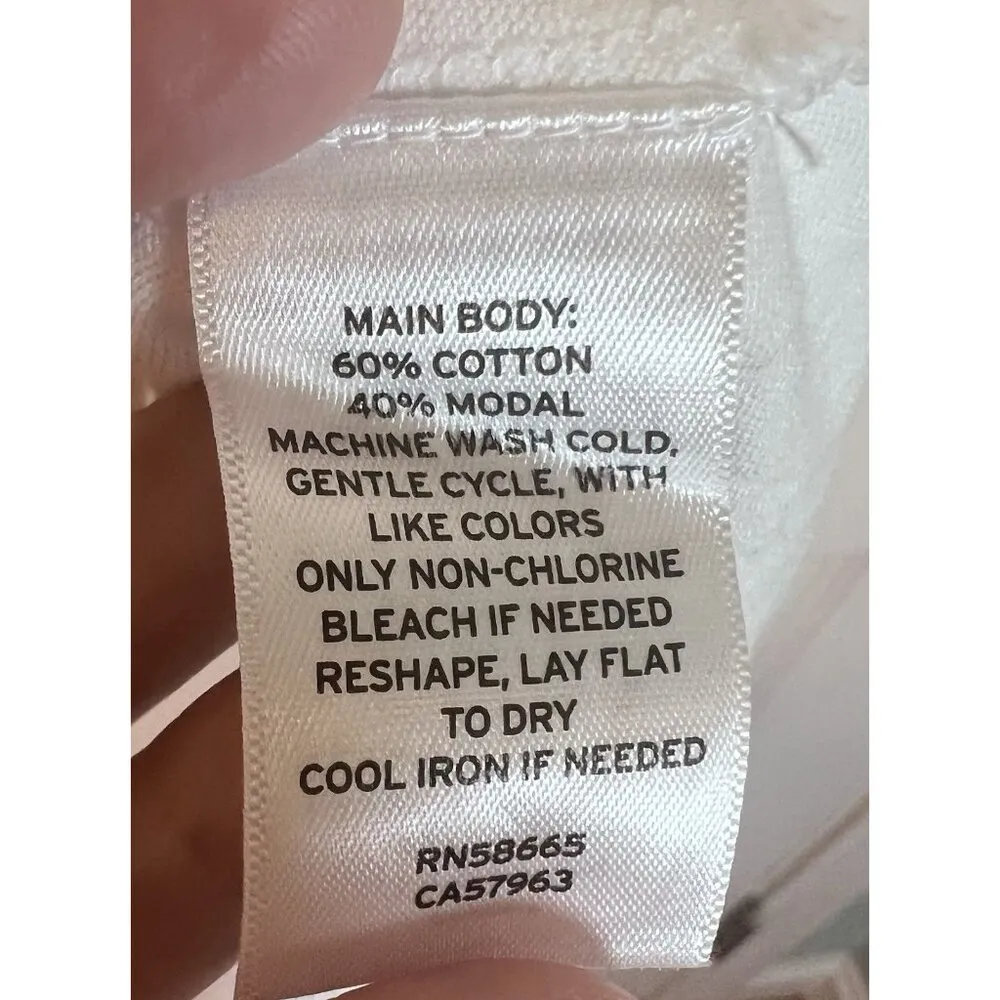 Caslon Women’s Basic White Tank Top Small Back Pleating Layering Cotton Modal - Image 5