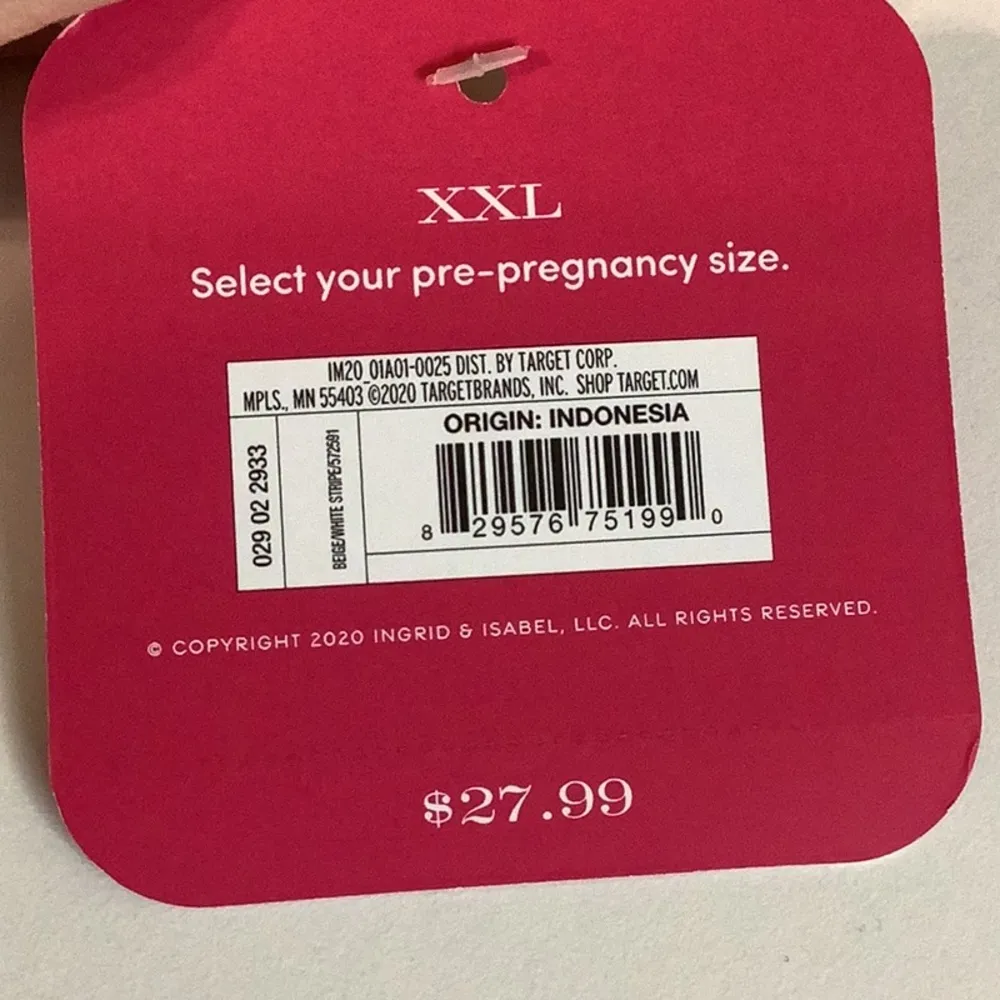 Ingrid & Isabel Maternity Size XXL Striped Short Flutter Sleeve Tie Top. New White - Image 6