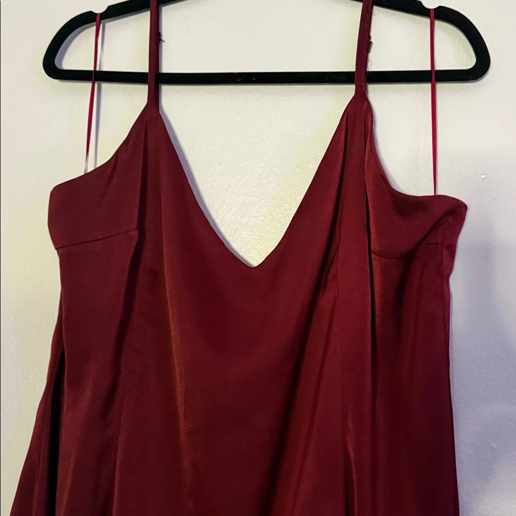 Elegant Burgundy Mini Dress Red Size 16 - Image 2