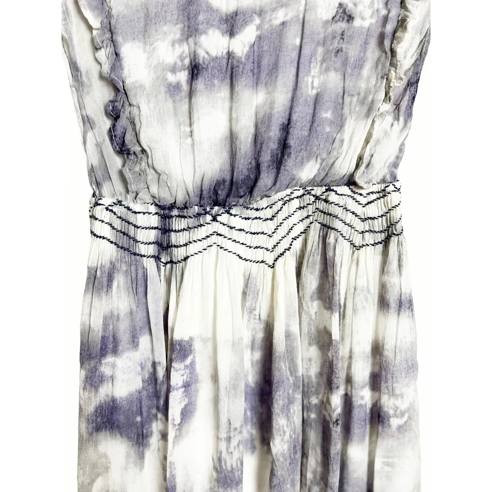 Chelsea & Violet Purple Ruffle Abstract Boho Midi Dress Size S - Image 7