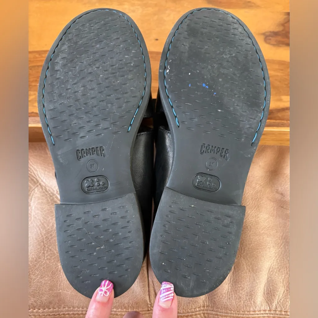 CAMPER Black Leather Shoes Size 7 - Image 9