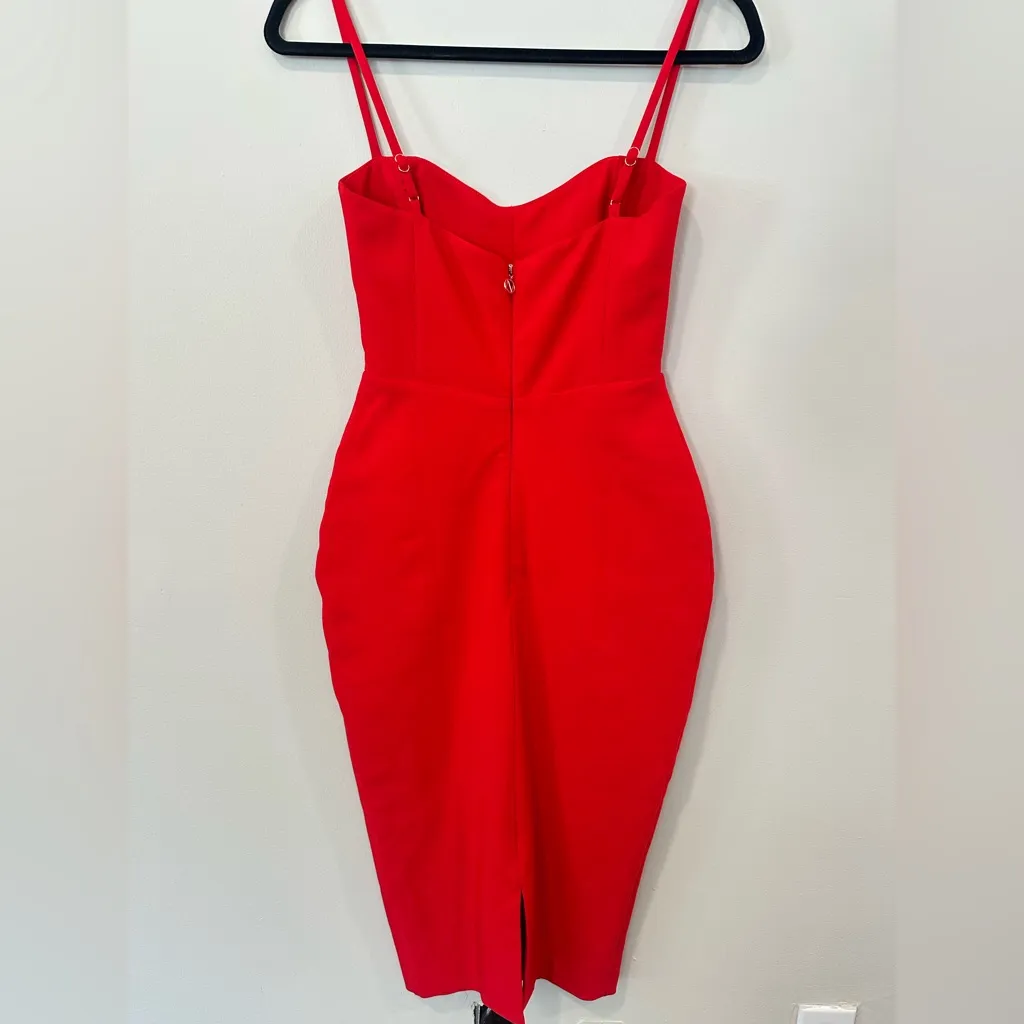 Nookie Revolve Allure Midi Corset Dress in Cherry Red size XS 2040 - Image 3