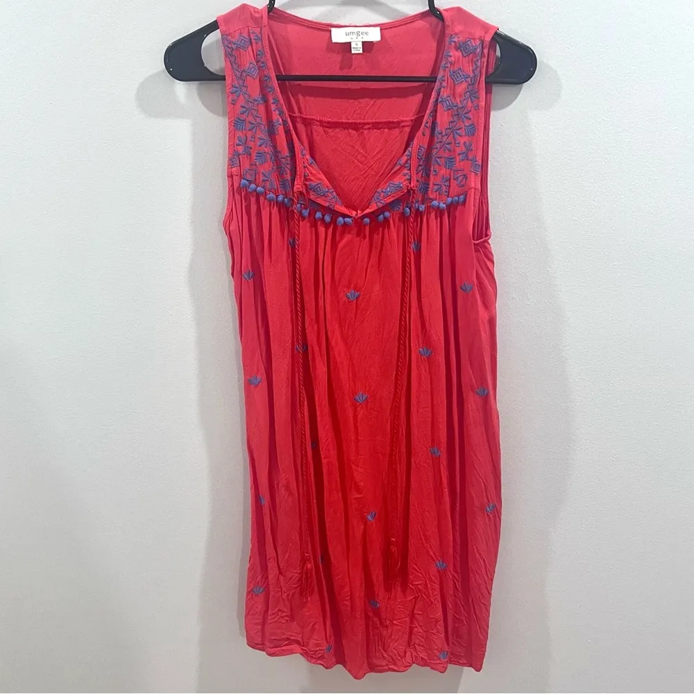 Umgee lightweight cotton blend boho shift dress size small - Image 4