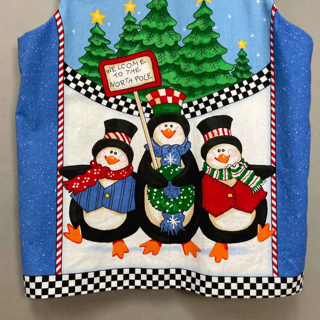 Daisy Kingdom Vest Holiday Christmas Winter Teacher Penguins North Pole‎ Festive Blue Size L - Image 6