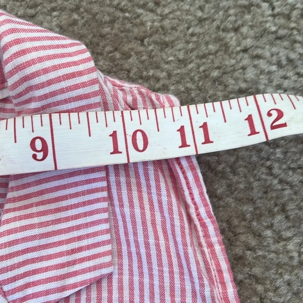 Anthropologie Hd in Paris summer seersucker candy cane stripe sleeveless blouse - Image 13