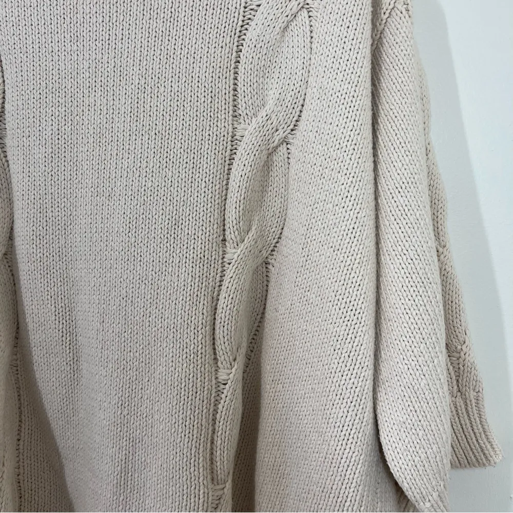 Vici Cream Oversized Heavyweight Chunky Cable Knit Belted Cardigan - Image 13