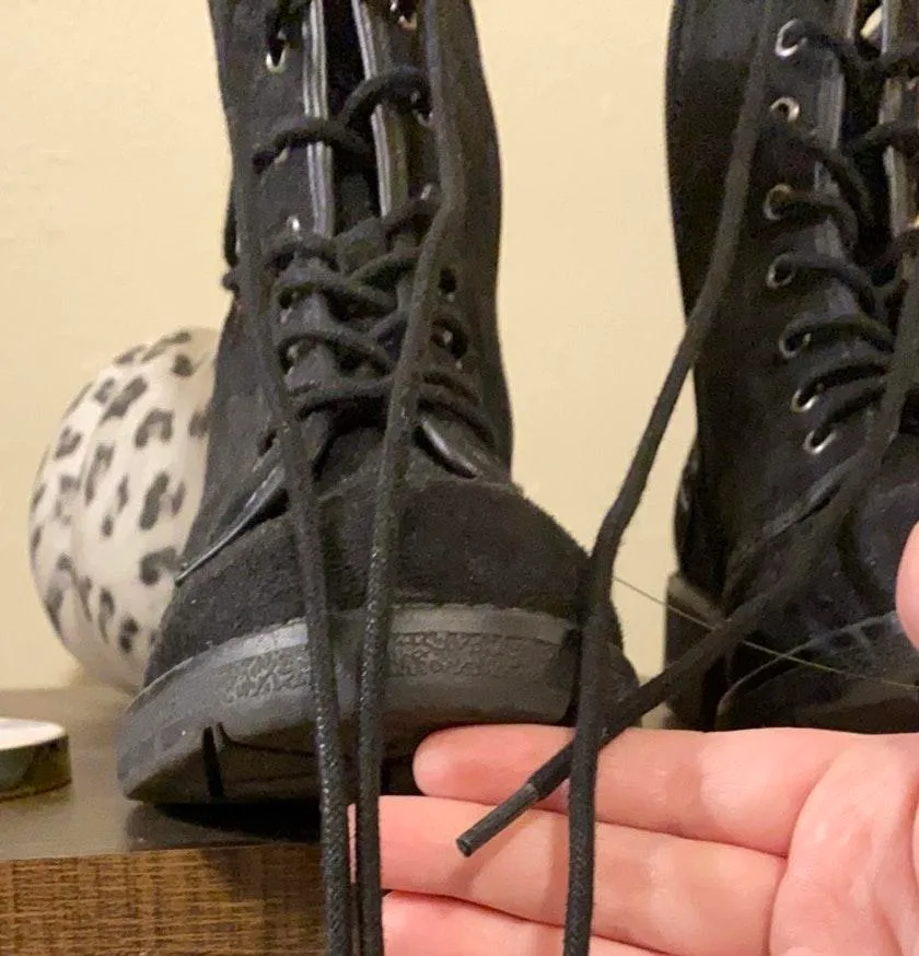 Black Combat Boots Size 7.5 - Image 5