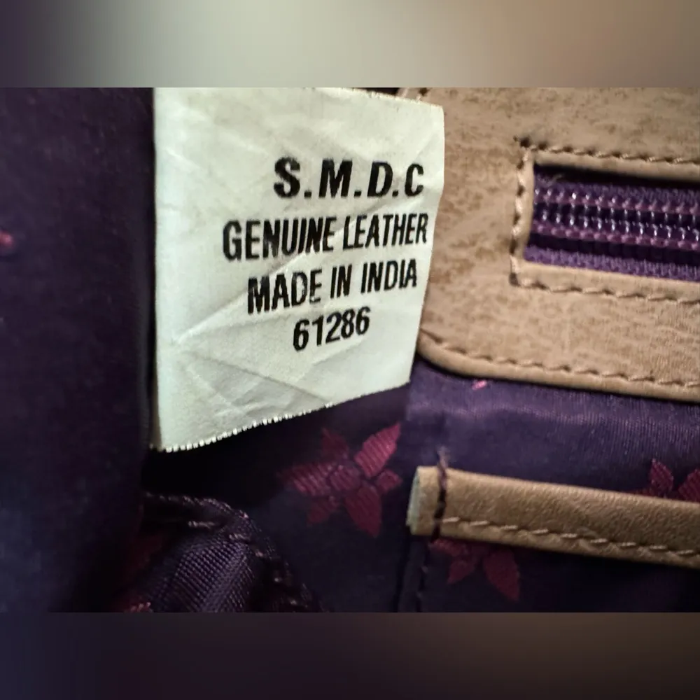 ANUSCHKA WILD MEADOW HAND PAINTED LEATHER SHOULDER TOTE PURSE like new condition Pink - Image 7