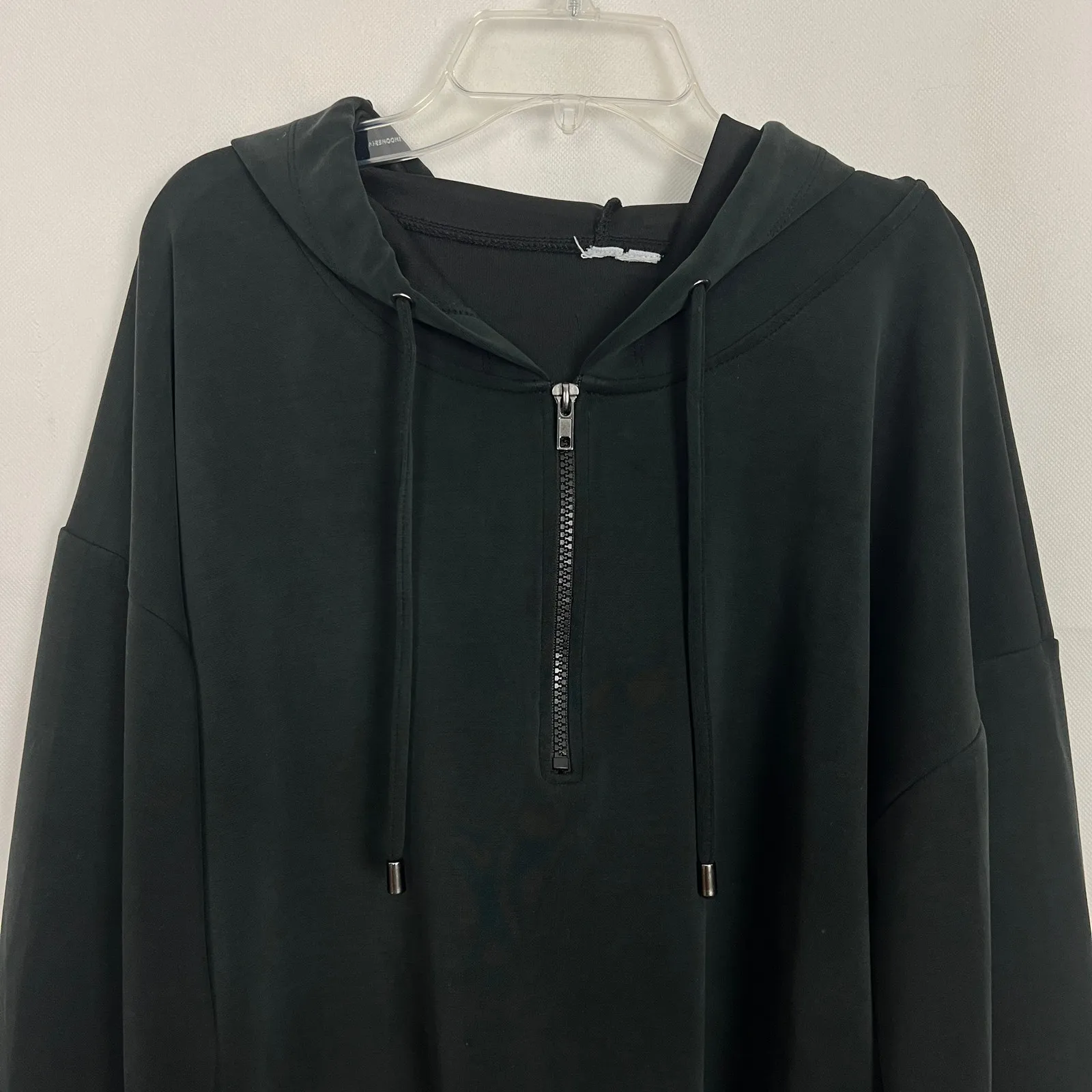 Women's 1/4 Zip Hooded Black Jacket Size Medium - Image 3
