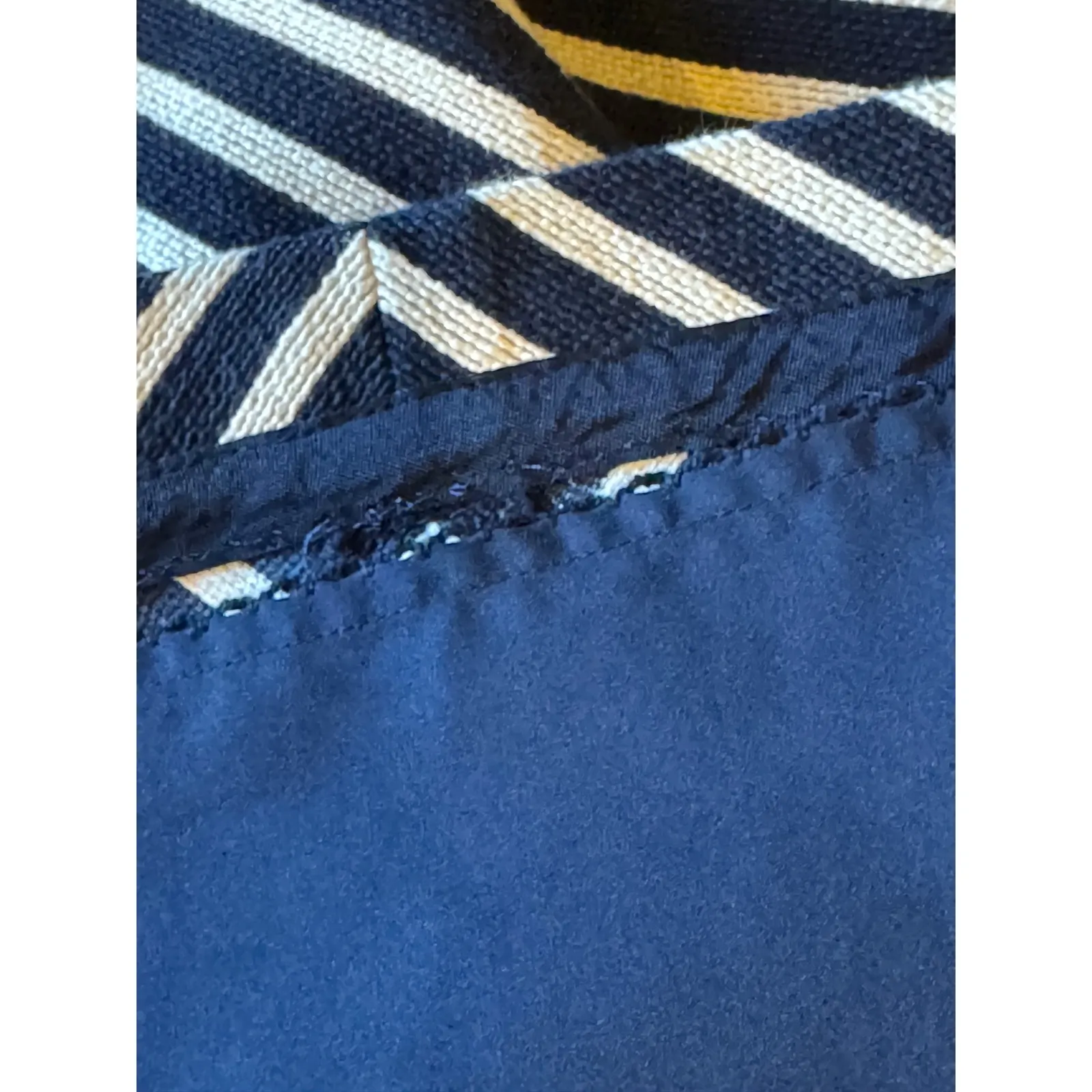 Maeve Anthropologie‎ Dress Women 2 Navy Blue Ivory Chevron Stripe Fit Flare Mini - Image 13