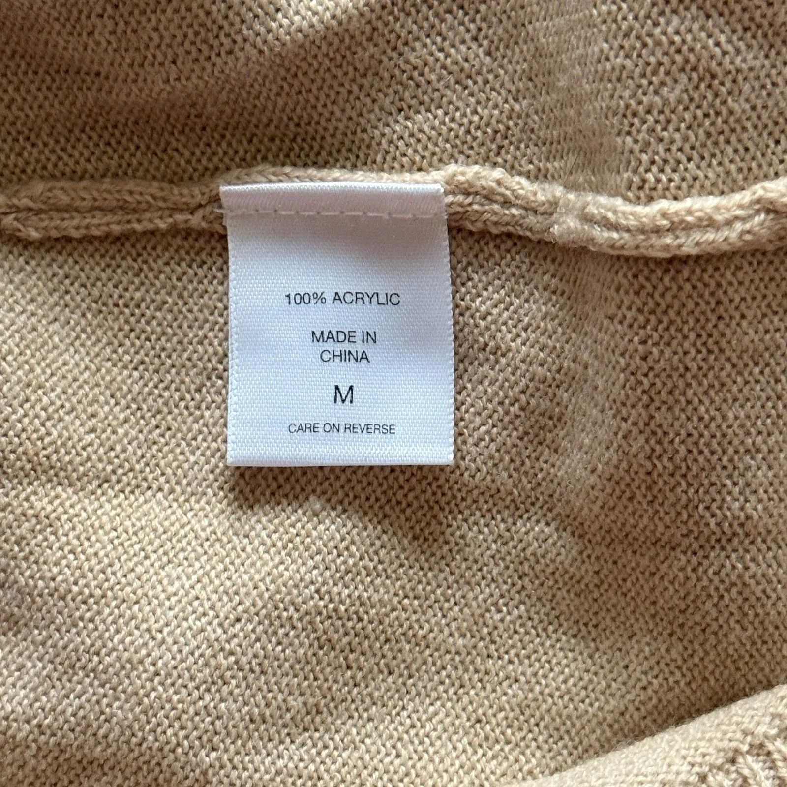 New York &  Sz MCo. Tan Beige Argyle V-Neck Sweater Relaxed Everyday Layer Sz M - Image 4