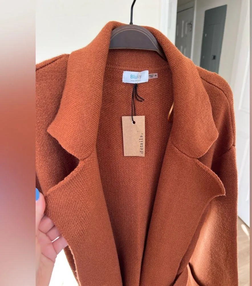 Knit coatigan with waist tie Size M - Image 6