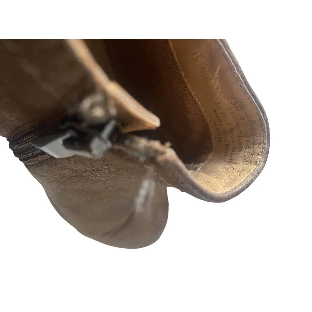 Franco Sarto Kaime Brown Ankle Booties Suede Leather Tassel Side Zip Women’s 7.5 - Image 6