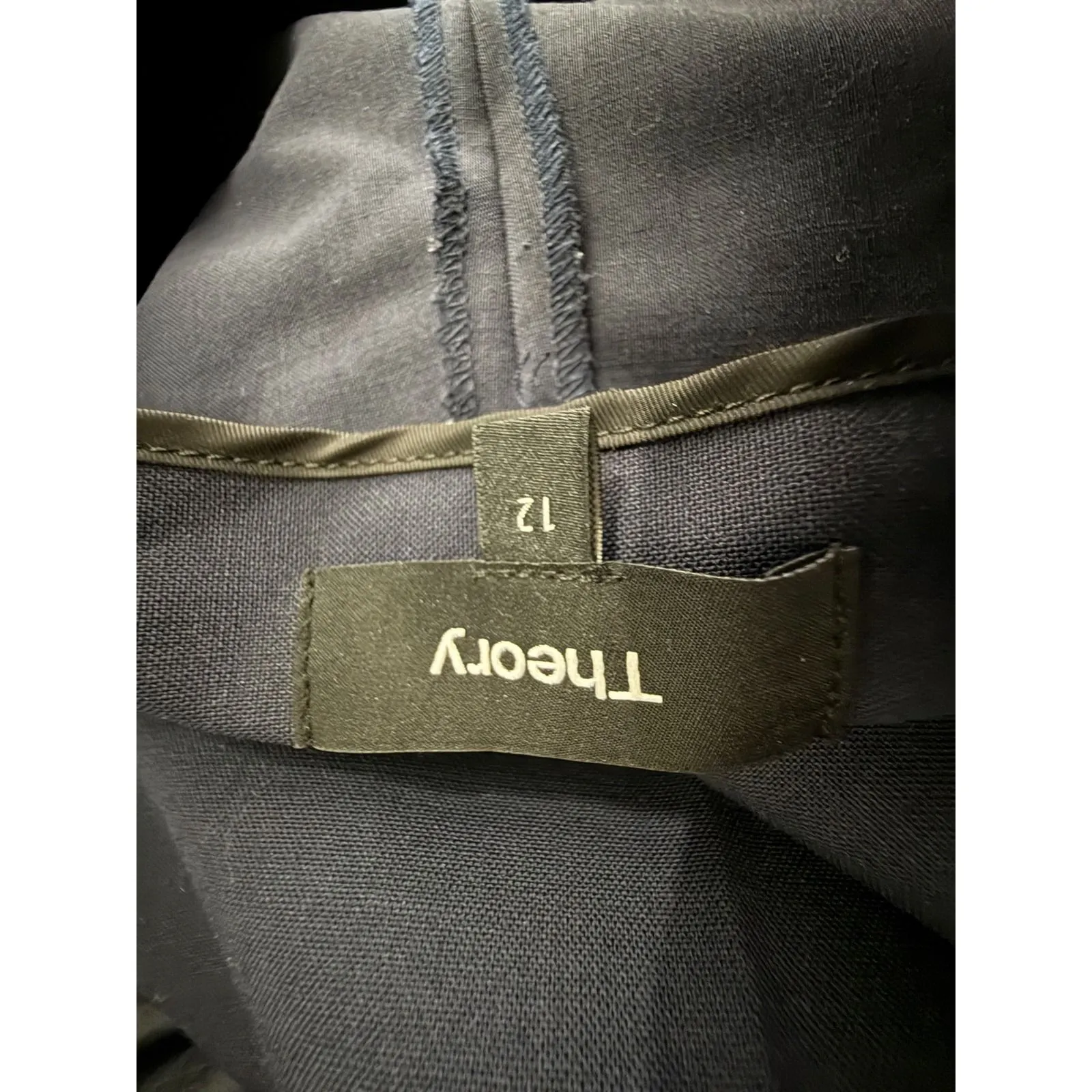 Theory Belisa 3 Sevona Navy Wool Blend Dress Pants Size 12 - Image 3