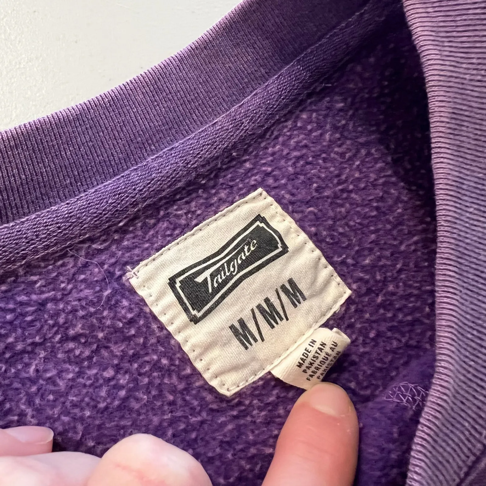 NFL Baltimore Ravens Cropped Cotton Dyed Purple Crewneck Sweater Size Medium - Image 6