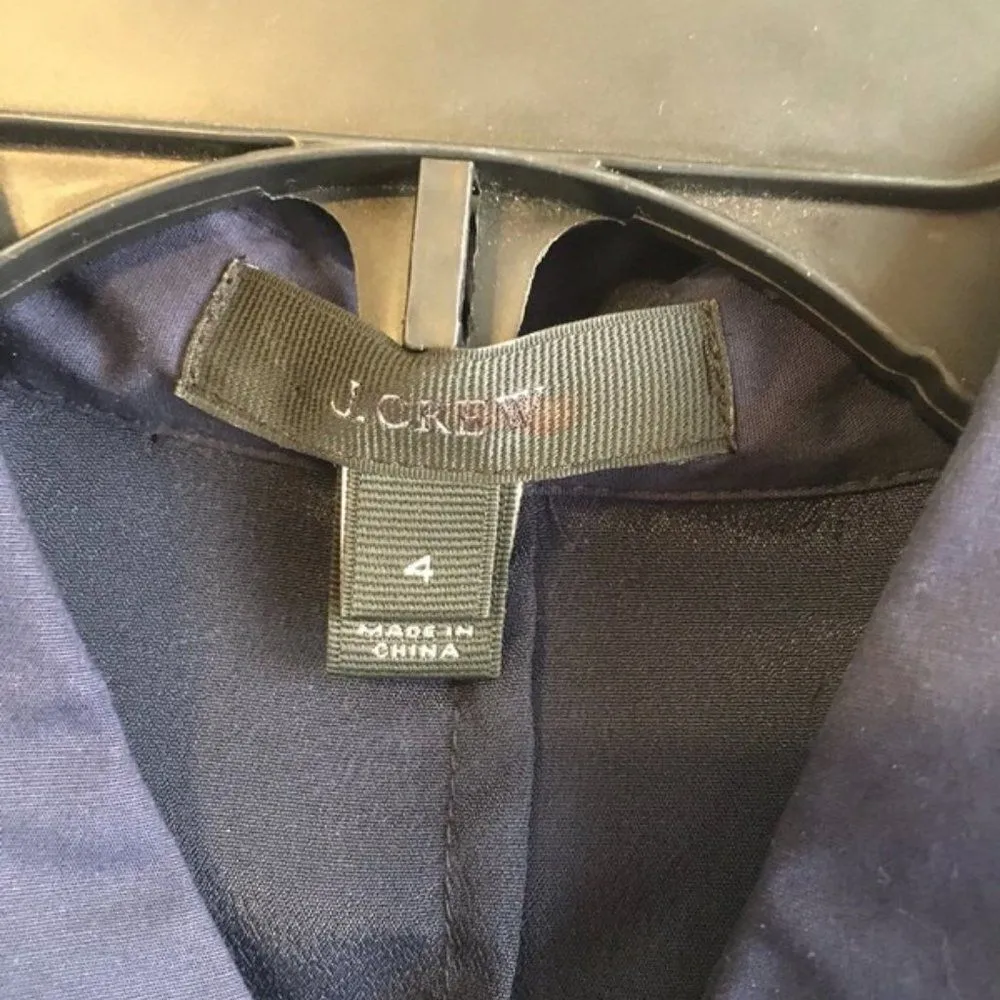 J. Crew size 4 navy laced long sleeved blouse - Image 5