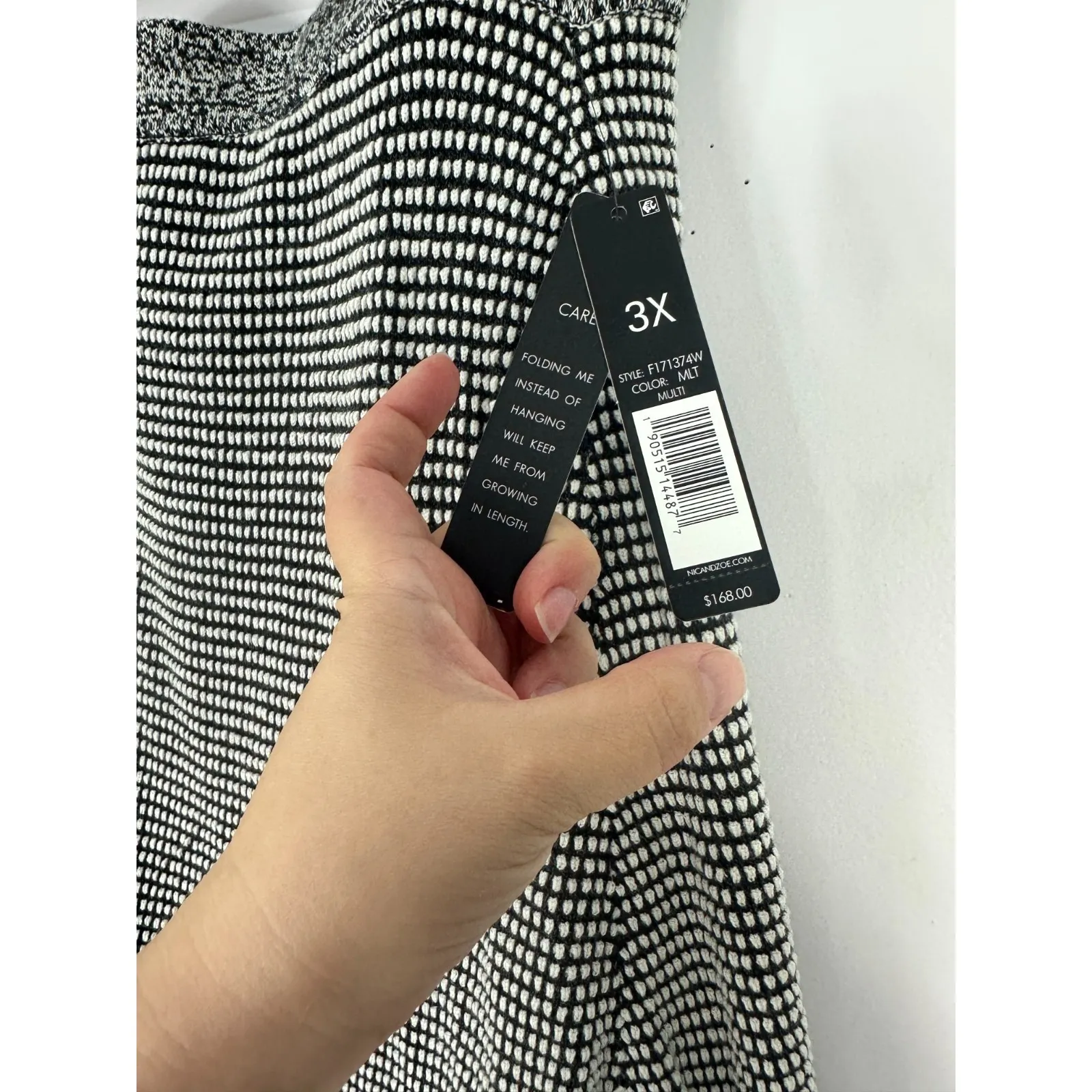 Nic + Zoe Womens‎ Textured Knit Midi Skirt Size 3X Black Geometric Career Chic - Image 6