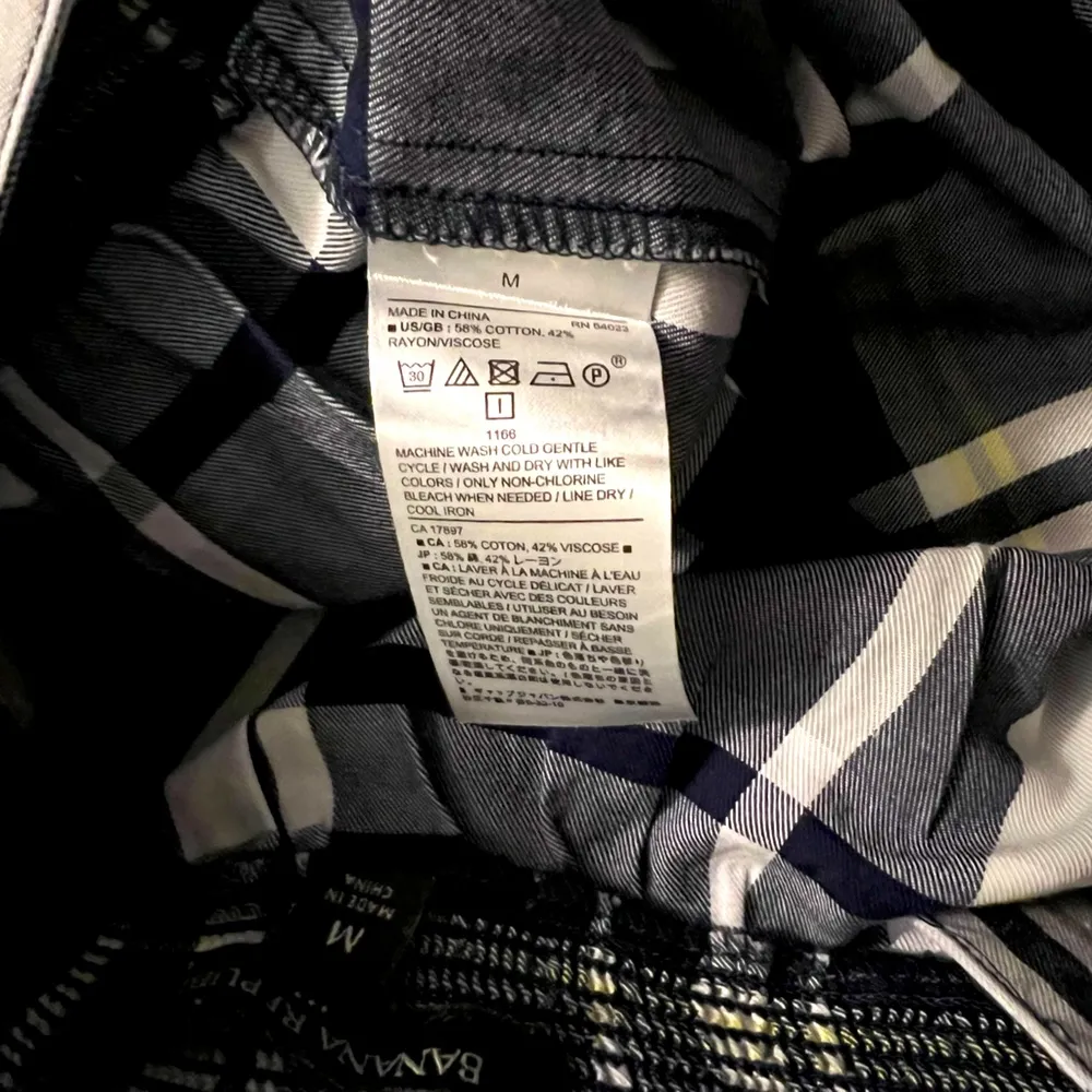 Banana Republic Blue White Plaid Romper - Image 4