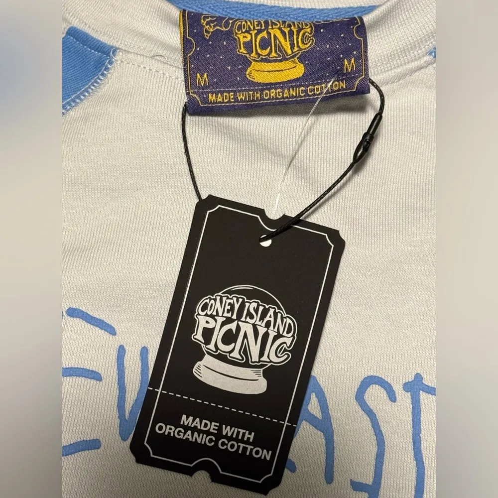 NWT Coney Island Picnic x Everlast Blue & White Cropped Raglan Tee size medium - Image 10